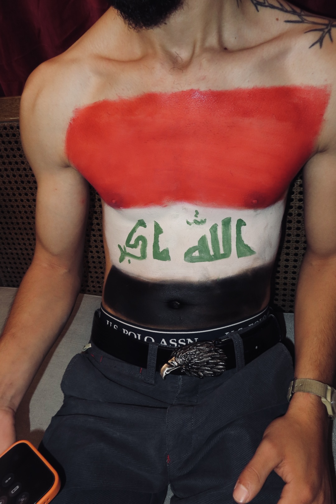 Iraqi Flag Body Paint